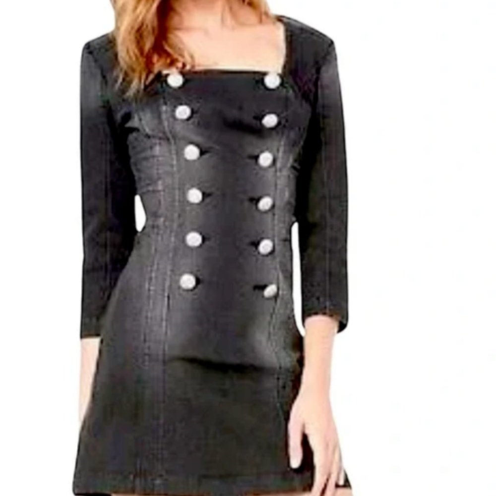 🎉🎊 HOST PICK 🎉🎊 Bebe Black Button Front Detail Dress Size 12